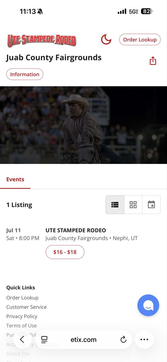 Ute Stampede Rodeo Tickets - Juab County Fairgrounds - July 11th, 8:00 PM
