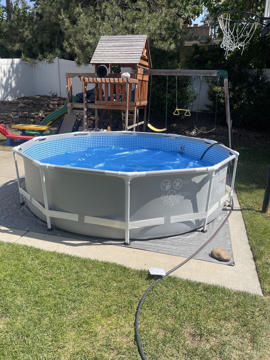 Intex 10' x 30" Above Ground Pool Set w/ Upgraded C1000 Pump & Solar Cover