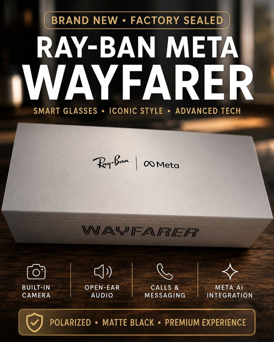 Brand New Sealed Ray-Ban Meta Wayfarer RW4006 Matte Black Polar Gradient Graphite Smart Glasses