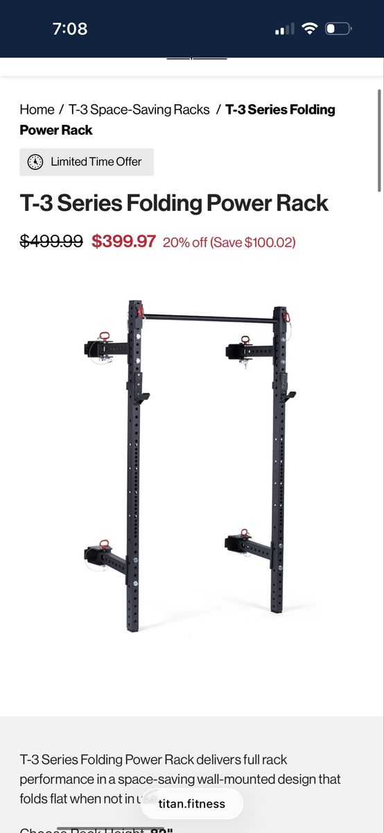 T-3 Titan Folding Squat Rack
