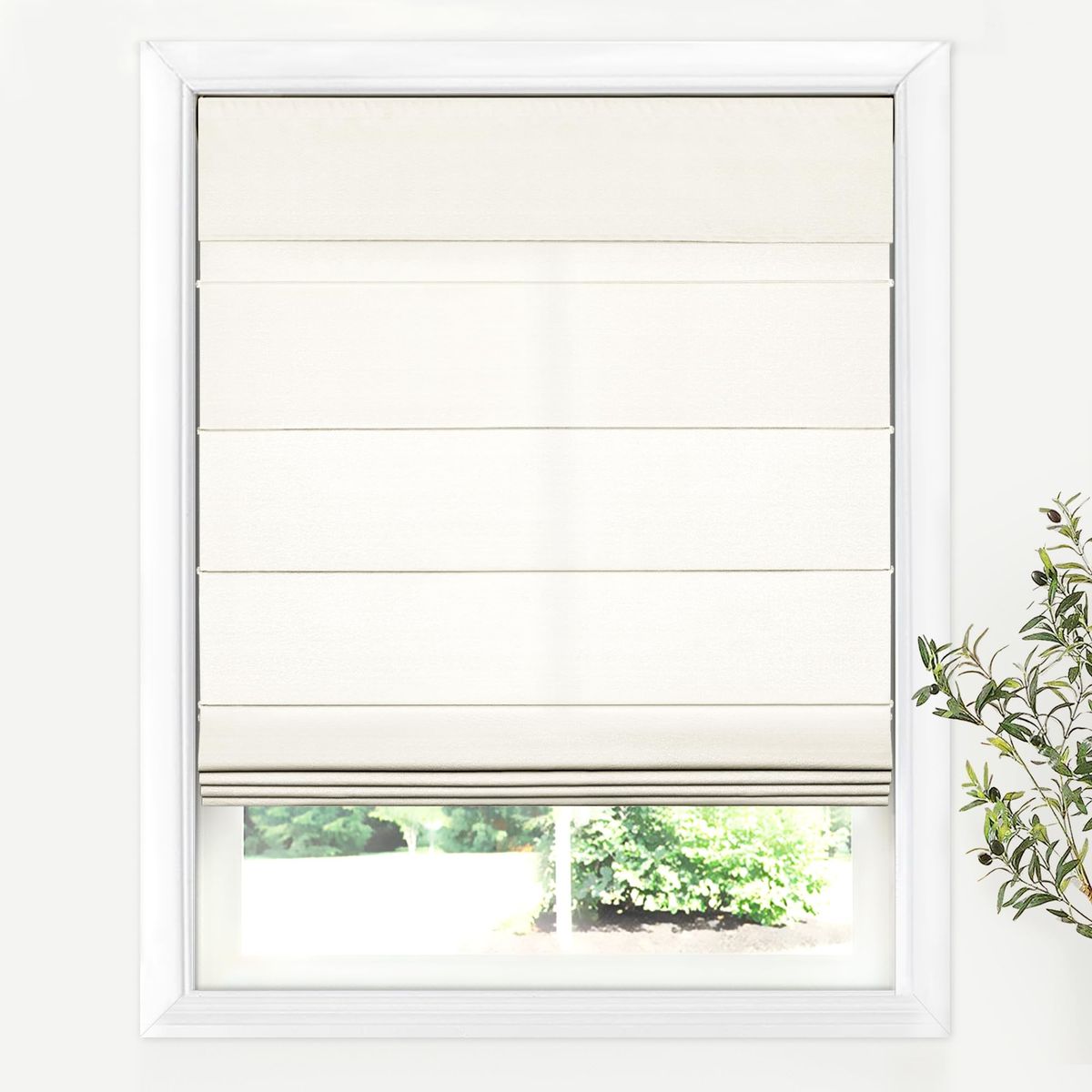 New 36" W x 60" H LazBlinds Cordless Roman Shades for Windows, Light Filtering Thermal Insulated