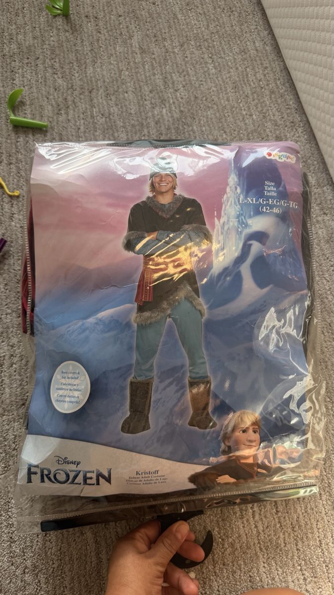 Disney Frozen Kristoff Deluxe Adult Costume, Size L-XL (42-46) - Unopened