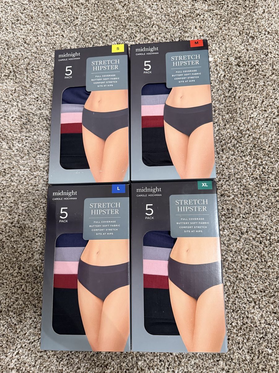 Midnight Carole Hochman Stretch Hipster 5-Pack Assorted Colors New