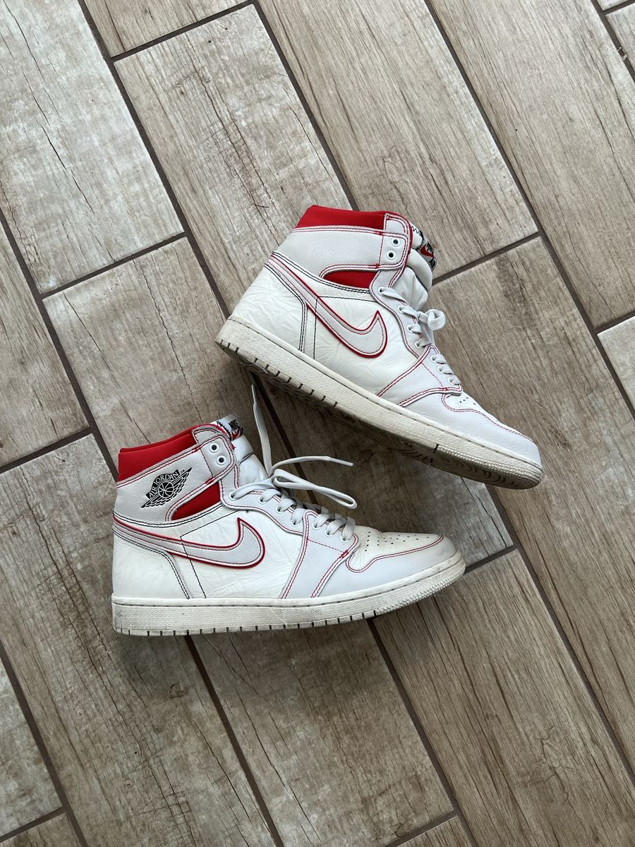 Nike Air Jordan 1 Retro High OG "Phantom" White/Red Sneakers Men's Used