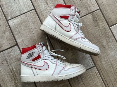 Nike Air Jordan 1 Retro High OG "Phantom" White/Red Sneakers Men's Used