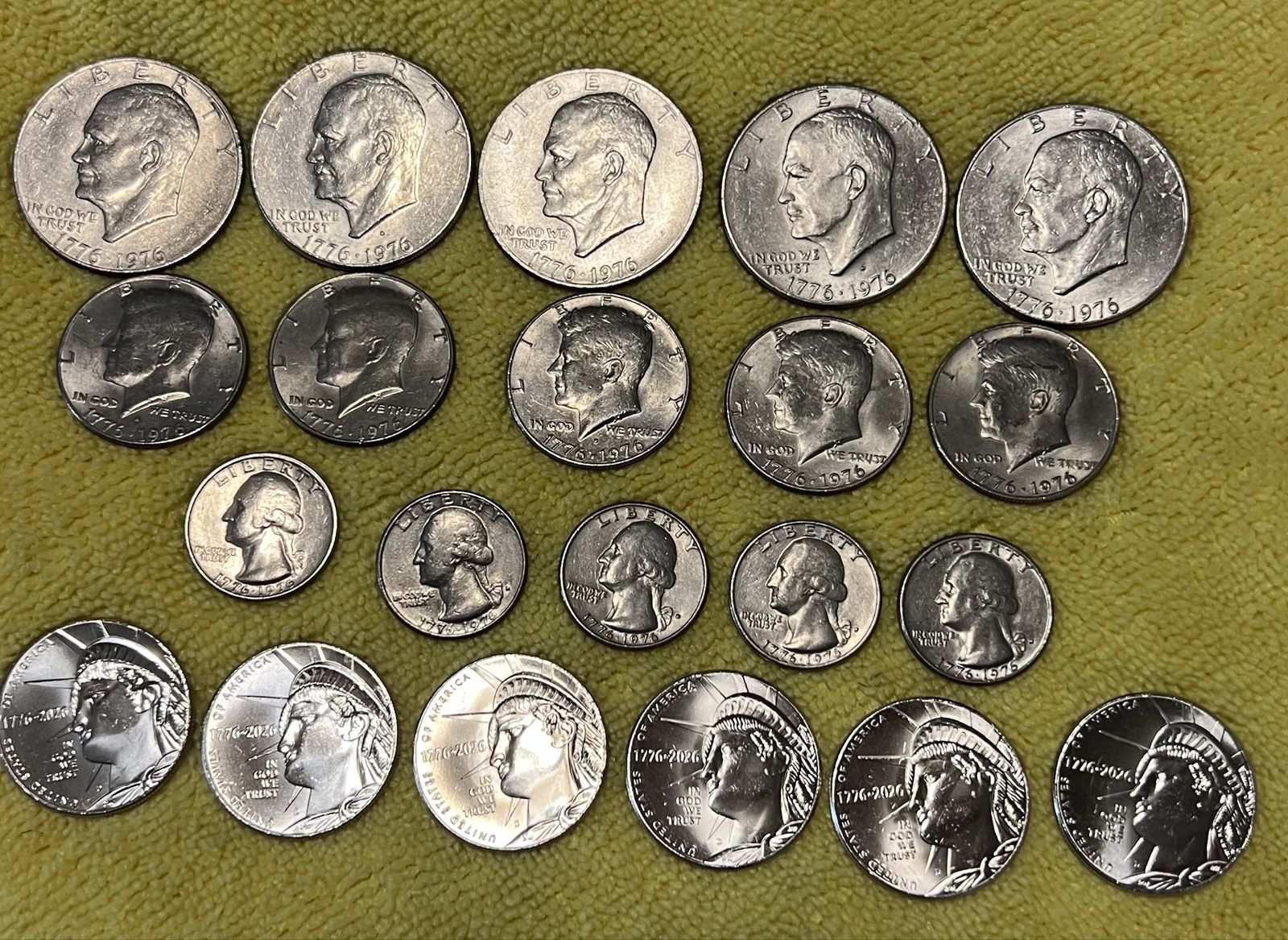 Set Of 5 Bicentennial And Semiquincentennial Coins
