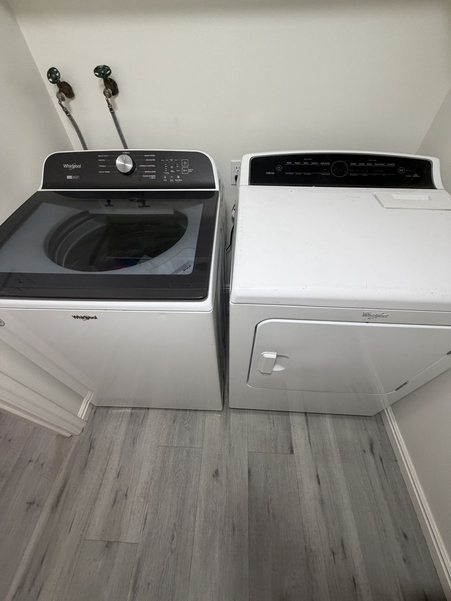 Whirlpool Washer & Dryer Set - White Top Load Washer & Front Load Electric Dryer - Used great condition
