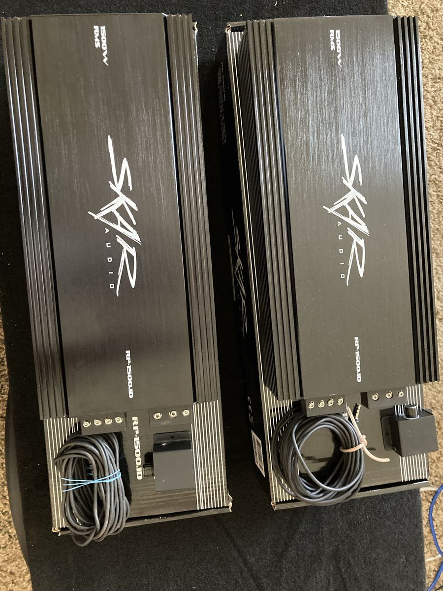 2x Skar Audio RP-1500.1D Monoblock Class D Car Amplifiers - 1500W RMS