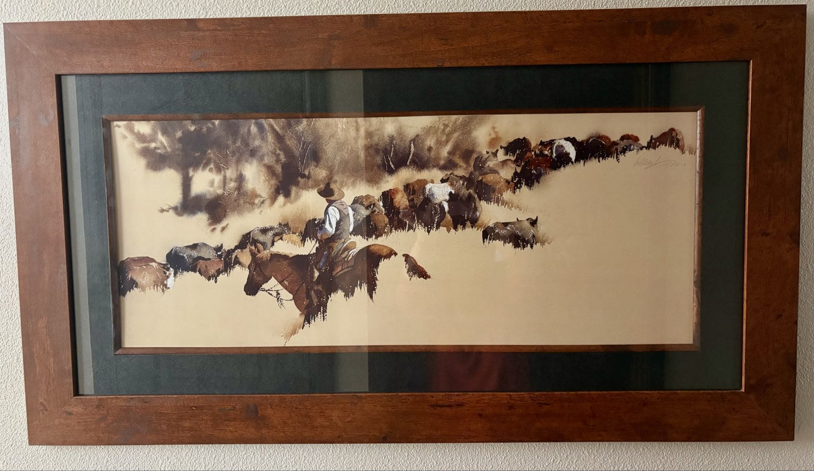 Framed Western Art Print "Heading Up French Glen"