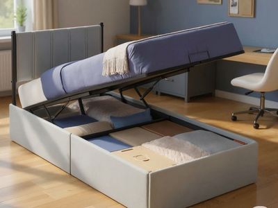 Twin Bed Frame with Hydraulic Lift Storage