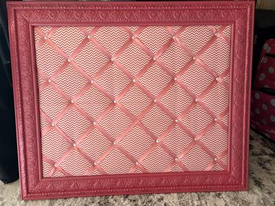 Pink Ornate Framed Ribbon Memo Board Bulletin Board