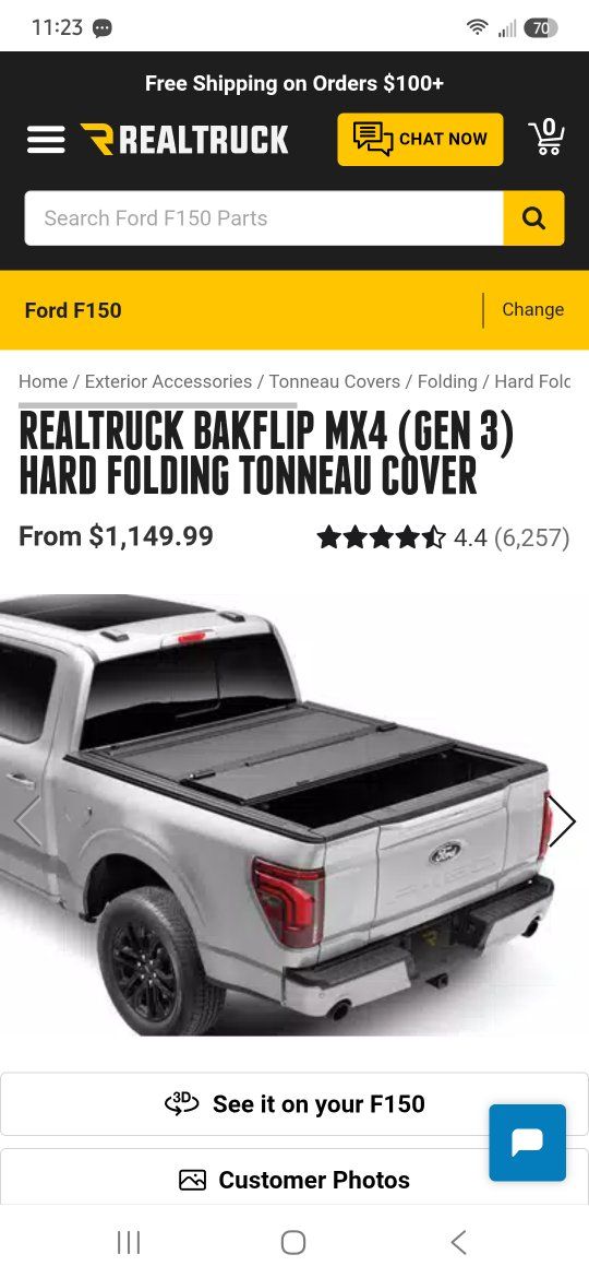 REALTRUCK BAKFLIP MX4 (GEN 3) Hard Folding Tonneau Cover for Ford F150 - Best Seller