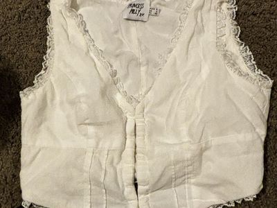 Princess Polly White Lace Trim Vest Top Women's Size XXS