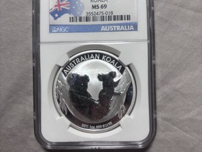 2011 Australia 1oz Silver Koala NGC MS69 – Brilliant Uncirculated
