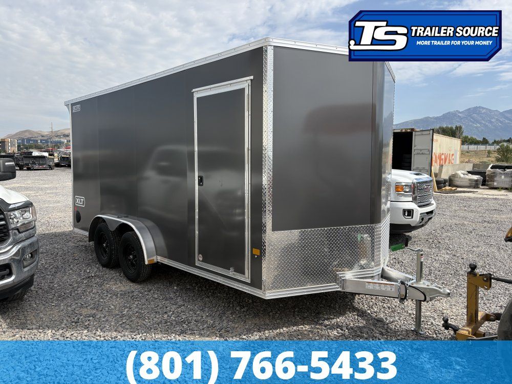 7.5x16 Alcom EZ Hauler XLT Aluminum Enclosed Cargo Trailer - 7'0" Interior - 7K GVWR - .080 PolyCor, Rear Spoiler, Translucent