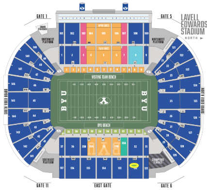 4 - BYU vs Utah Tech Tickets Sept 5th Section 132 Row 13 - $95 each