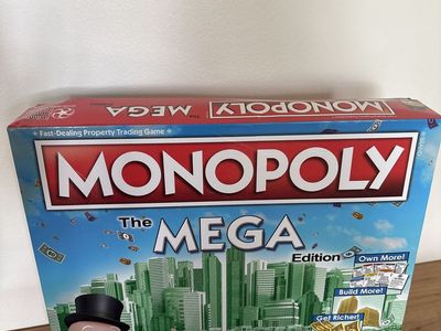 Monopoly The Mega Edition Board Game Hasbro Fast-Dealing Property Trading Game New Sealed