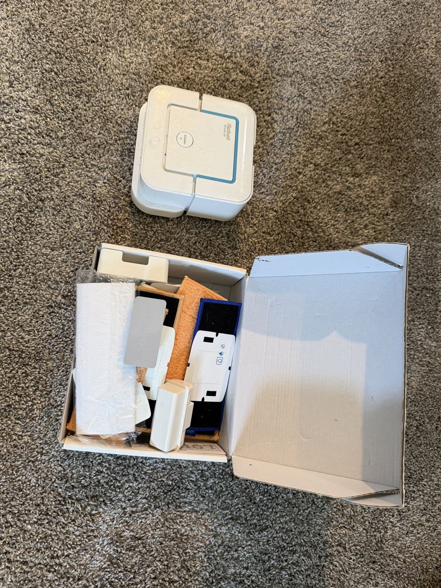 iRobot Braava Jet Mopping Robot - White, with accessories