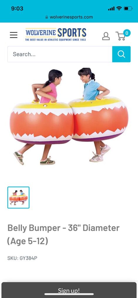 Set Of 2, Belly Bumpers, 36 Inches, Ages 5-12, New