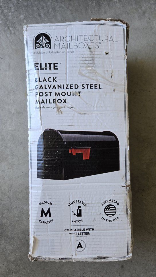 Elite Black Mailbox
