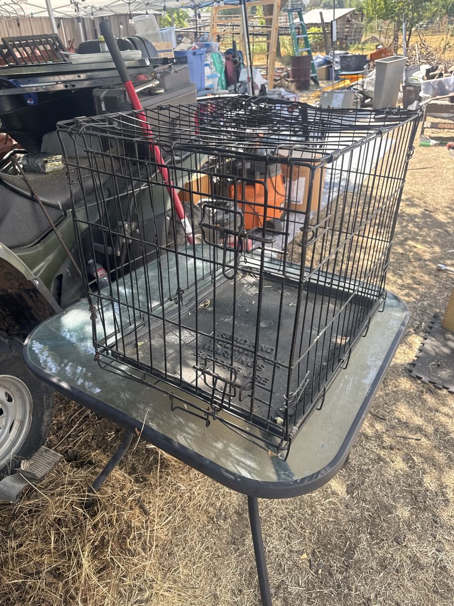 Black Folding Wire Dog Crate with Removable Tray