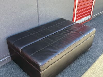 Convertible Sleeper Ottoman Bed w/ Mattress – Brown Faux Leather