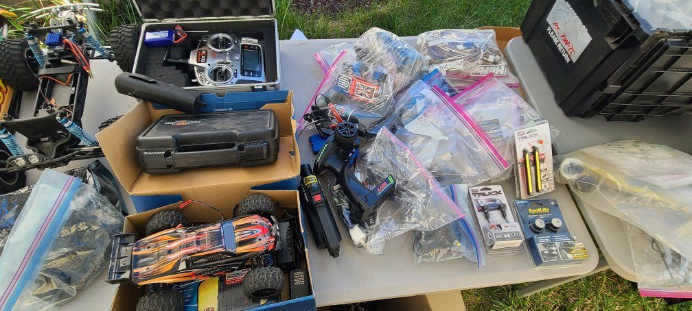 RC Traxxas lot at yard sale
