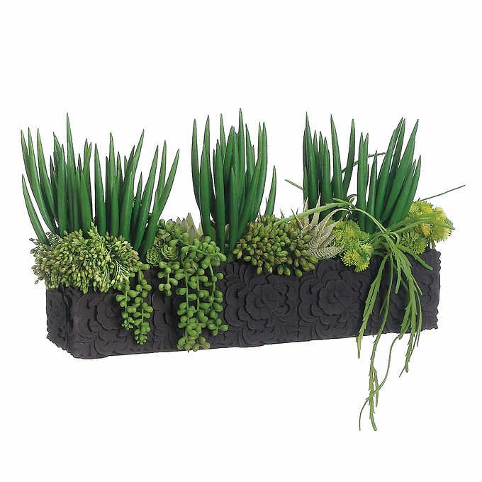 Faux Succulent WP8133-GR Arrangement in Cement Planter 1779401 #97283