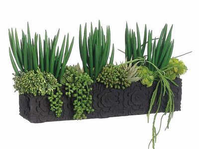 Faux Succulent WP8133-GR Arrangement in Cement Planter 1779401 #97283
