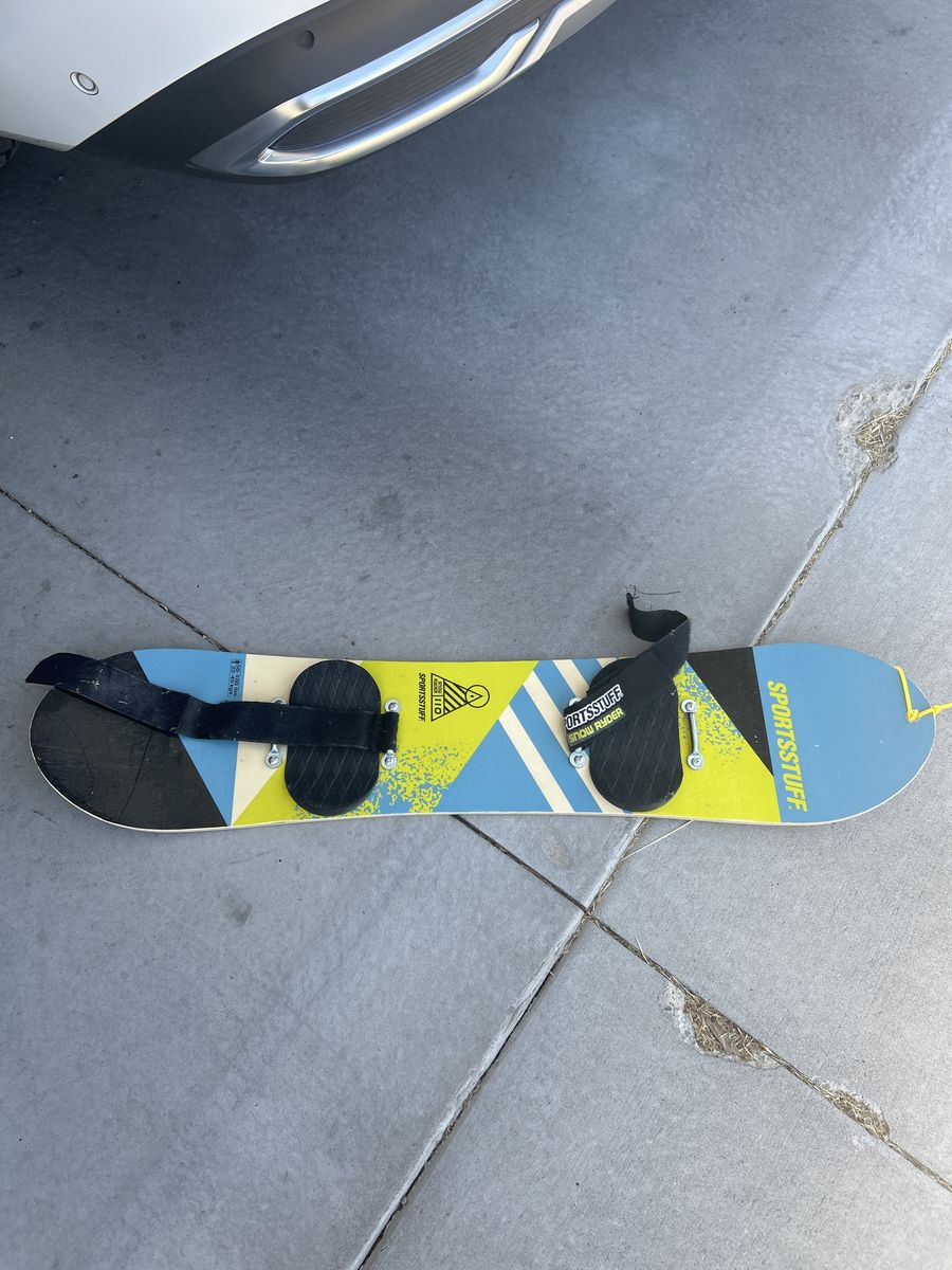 SPORTSTUFF Snow Ryder 110cm Kids Snowboard, Bindings Included, Blue/Yellow