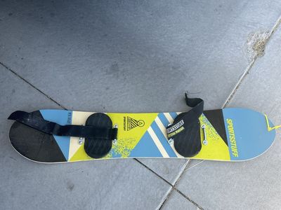 SPORTSTUFF Snow Ryder 110cm Kids Snowboard, Bindings Included, Blue/Yellow