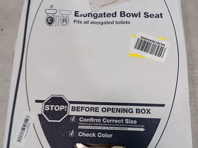 Kohler Elongated Toilet Bowl Seat, 18 5/8" Length, White, Fits Elongated Toilets