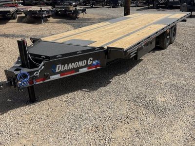 8.5x24 Diamond C DET 210 Deckover Tilt Trailer - 23K GVWR - Hydraulic Jack(s), Winch Plate
