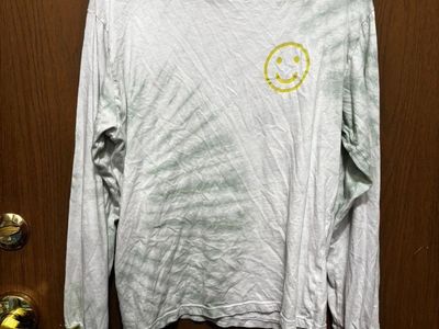 Urban Nation Tie-Dye Long Sleeve T-Shirt Size L with Smiley Face (on the front) and "Be a Nice Human" Graphic (on the back)