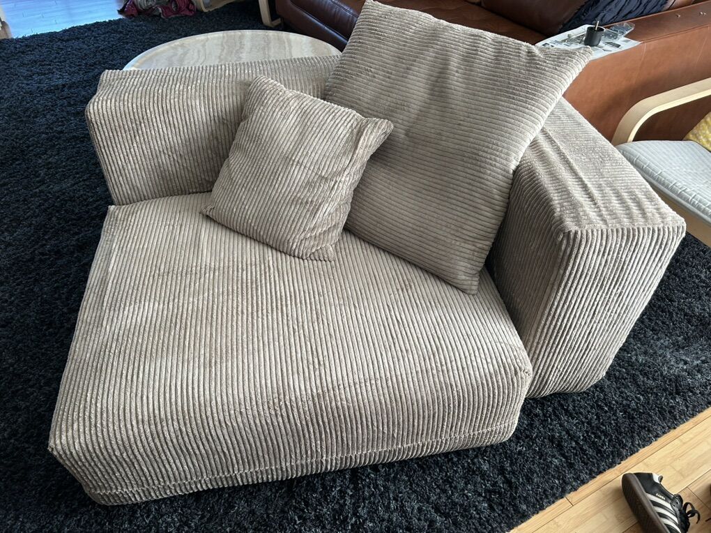 Brand New Khaki Corner Sofa Chair (Left Or Right)