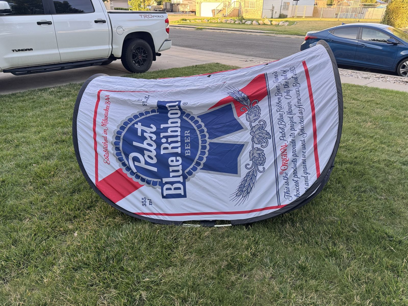 Pabst Blue Ribbon PBR Can Shaped Pop-Up Tent