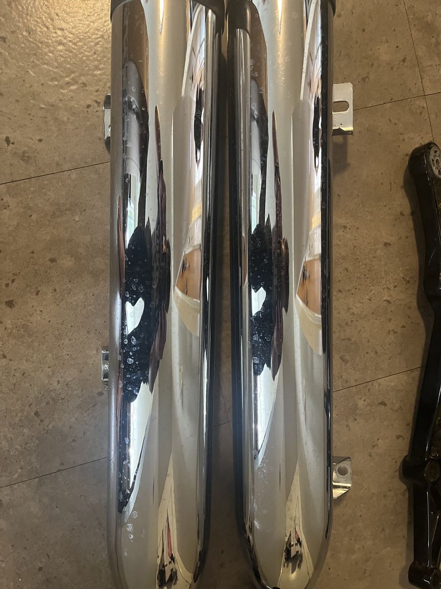 2016-2024 Indian scout Exhaust Pipes, Headlight, and Mounting Bracket - Chrome & Black Parts Set