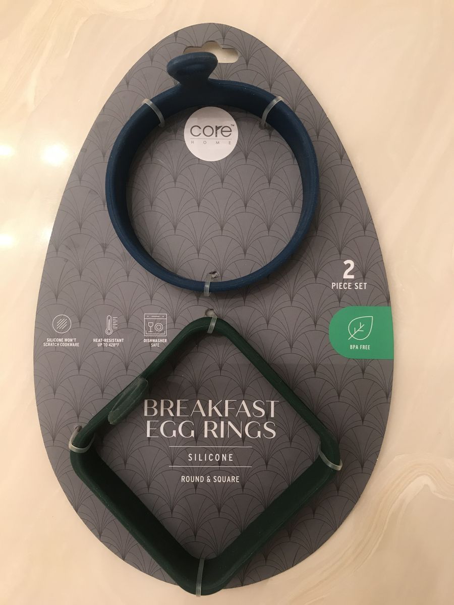 2-Pack Round & Square Egg Rings Set Silicone muffins pancakes