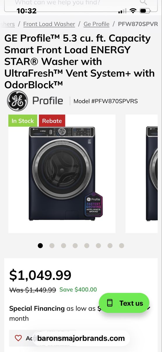 $450 OBO GOOD GE WASHER LARGE CAPACITY 5.3 cb