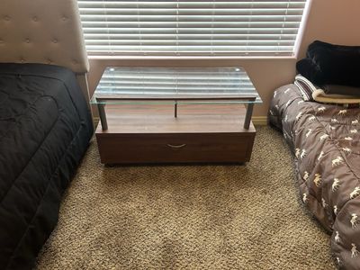 Entertainment Center with glass top