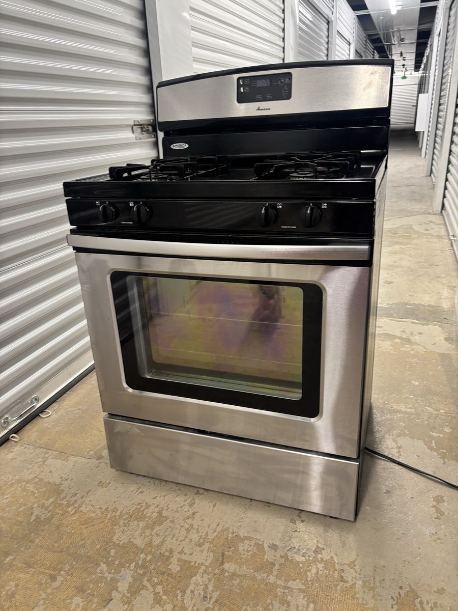 Amana Freestanding Gas Range Stainless Steel 4-Burner Oven