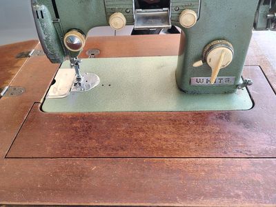 Vintage 1966 white sewing machine