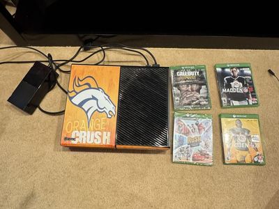 Microsoft Xbox One S 500GB Console - Denver Broncos Orange Crush Edition w/ 4 Games