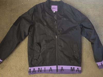Fall out boy windbreaker jacket tour exclusive purple black medium band music emo FOB mania