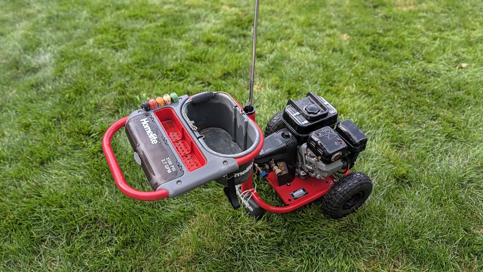 Pressure washer with commercial hose and surface cleaner