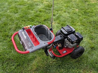 Pressure washer with commercial hose and surface cleaner