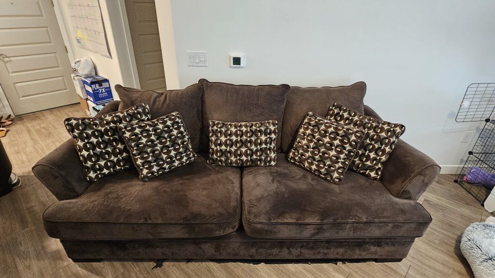 Comfy brown couch