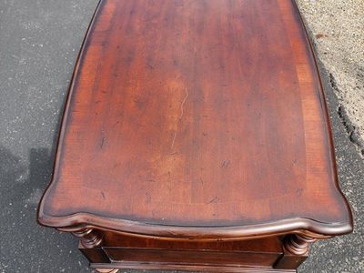 Wooden Coffee Table with Storage Shelf and Drawers