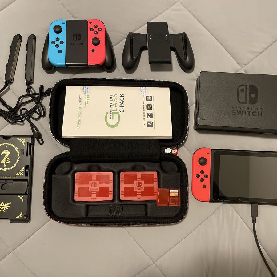 Nintendo Switch Console Bundle with Dock, Joy-Cons, Carrying Case & Accessories PLEASE READ DESCRIPTION