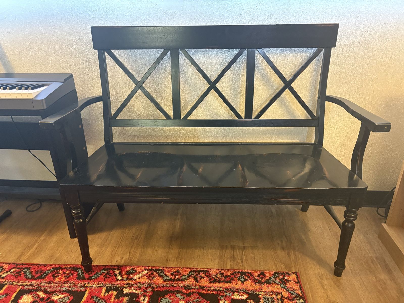 Black Farmhouse Bench